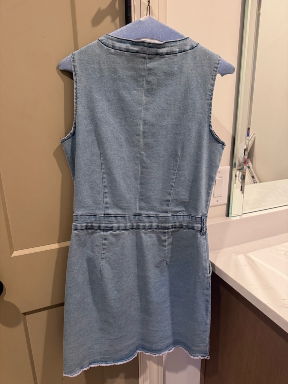 Light Wash Denim Button-Front Dress - Picture 2 of 2